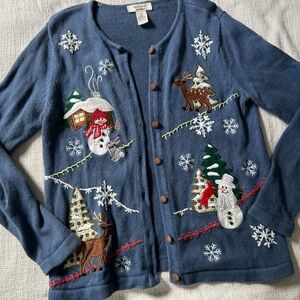Vintage Vibes Christmas Grandma Cardigan Sweater